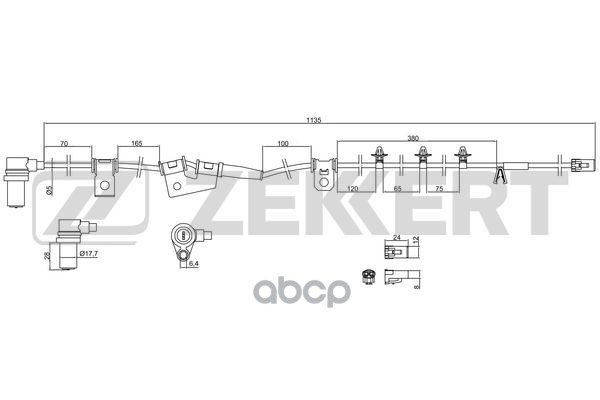 Датчик ABS передн. прав. Kia Cerato 04-  Spectra 04-  Hyundai Elantra III 00- Zekkert арт. se-6078