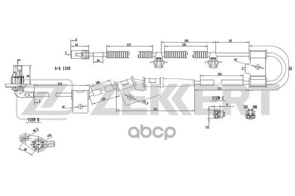Датчик ABS передн. лев. Kia Sportage II 04- Zekkert арт. se-6100