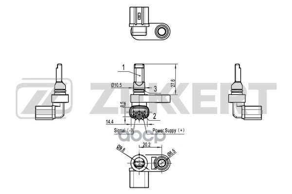 Датчик ABS прав. Toyota 4 Runner (N210  N280) 02-  LC 200 07-  LC Prado 120  150 02-  Lexus GX (URJ1 Zekkert арт. se-6111