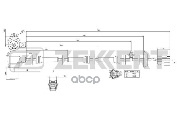 Датчик ABS передн. прав. Chevrolet Aveo (T200  T250  T255) 03-  Daewoo Kalos (KLAS) 02- Zekkert арт. se-6118