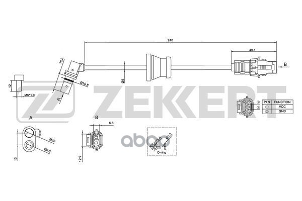 Датчик ABS задн. Chevrolet Captiva (C100  C140) 06-  Opel Antara A 06- Zekkert арт. se-6122