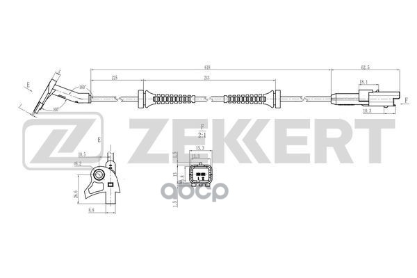 Датчик ABS передн. Citroen C4 I  II 04-  Peugeot 307 00-  308 07-  3008 09- Zekkert арт. se-6205