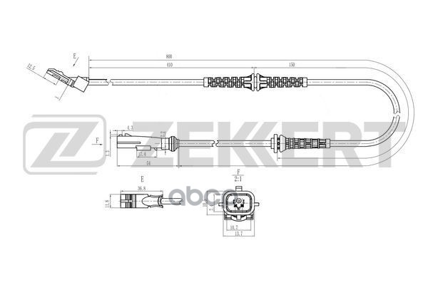 Датчик ABS задн./передн. Renault Megane III 08-  Fluence 10-  Scenic III 09-  Grand Scenic III 09- Zekkert арт. se-6244