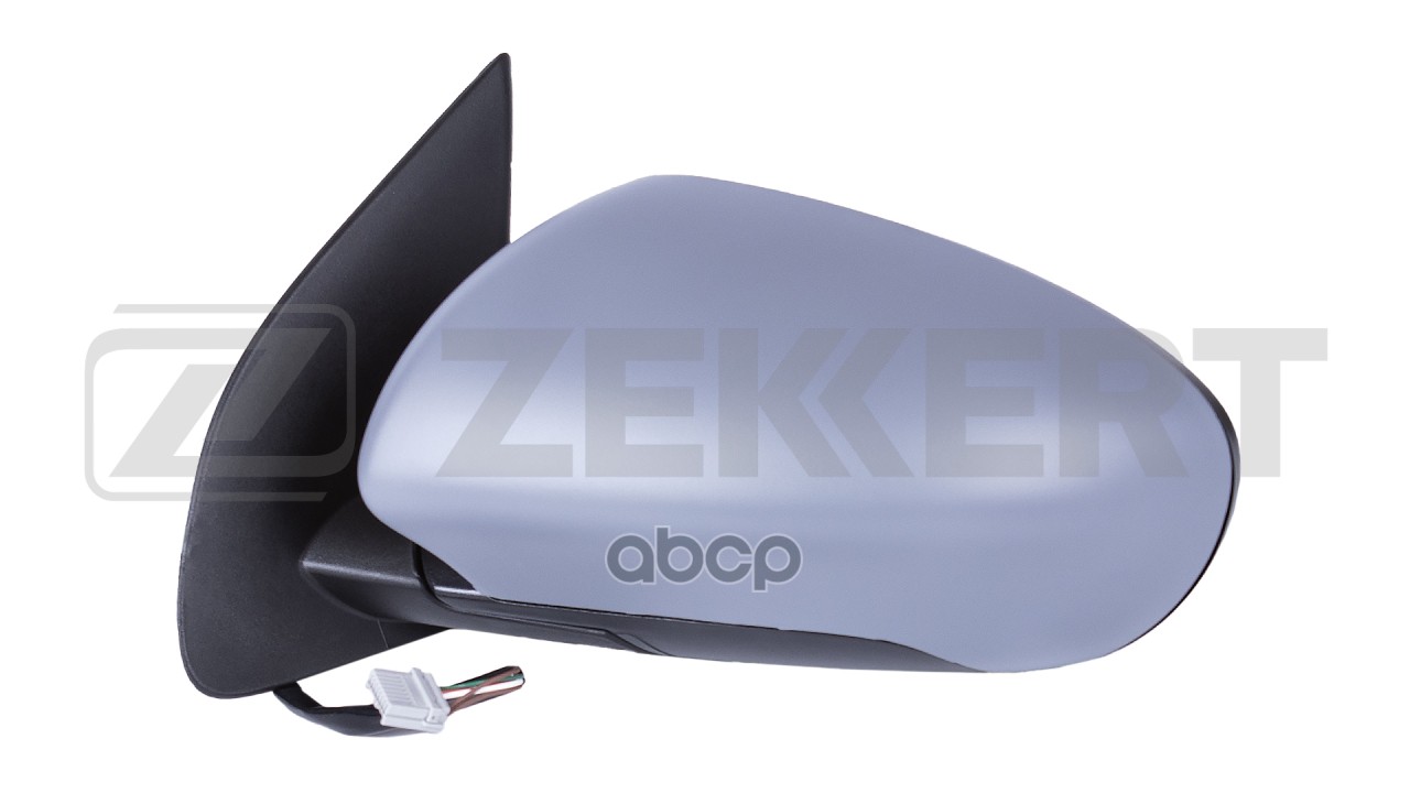 Зеркало в сборе левое / грунтованное / выпуклое / эл регул / с подогр Nissan Qashqai (J10  NJ10  JJ1 Zekkert арт. sp-4412