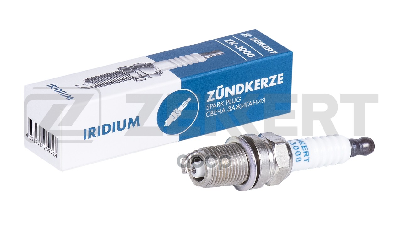 Свеча зажигания (Iridium  аналог NGK 7090  цена за 1 шт.) Kia Sportage II 04-  Rio II 05-  BMW 3 E30 Zekkert арт. zk-3000