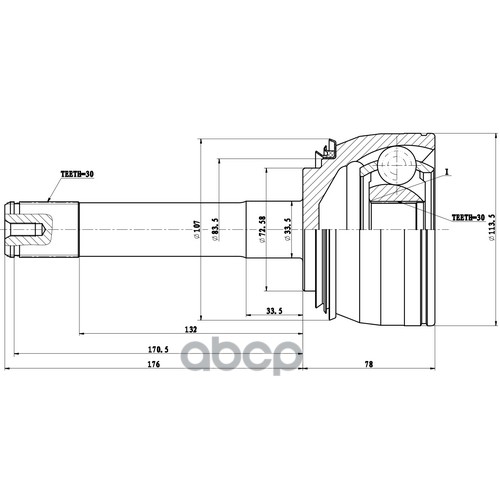 Шрус Наружный | Перед | Zikmar арт. Z87007R