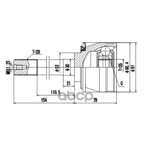 Шрус Наружный | Перед | Zikmar арт. Z87194R