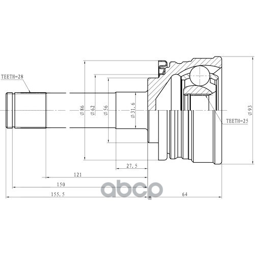 Шрус Наружный | Перед Прав/Лев | Zikmar арт. Z87218R
