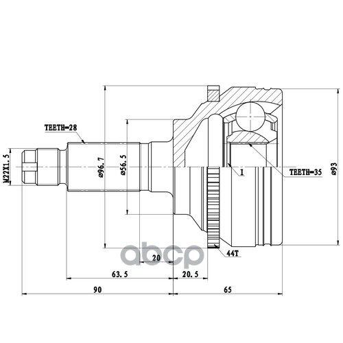 Шрус Наружный | Перед Лев | Zikmar арт. Z87259R