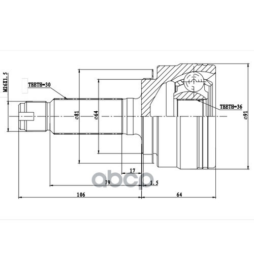 Шрус Наружный | Перед | Zikmar арт. Z87428R