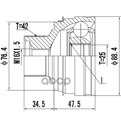 Шрус Наружный | Перед | Zikmar арт. Z87458R