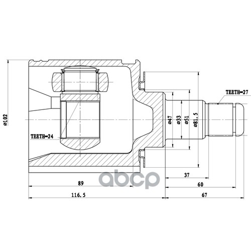 Шрус Внутренний | Перед | Zikmar арт. Z87504R