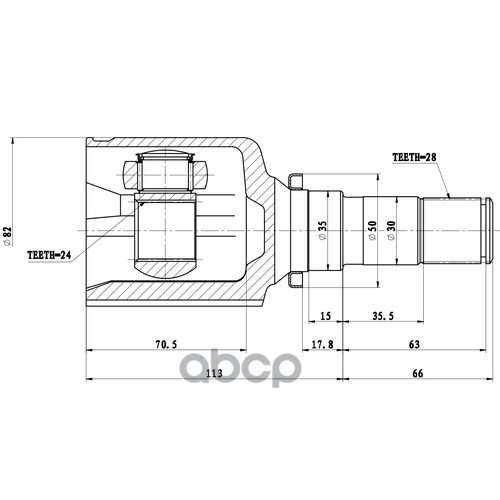 Шрус Внутренний | Перед Лев | Zikmar арт. Z87754R