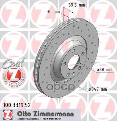 Диск Тормозной Audi Sport С Антикоррозионным Покрытием Coat Z Zimmermann арт. 100.3319.52