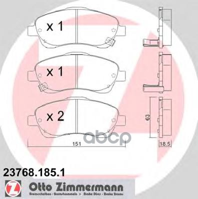 Колодки Тормозные Дисковые Toyota Zimmermann арт. 23768.185.1