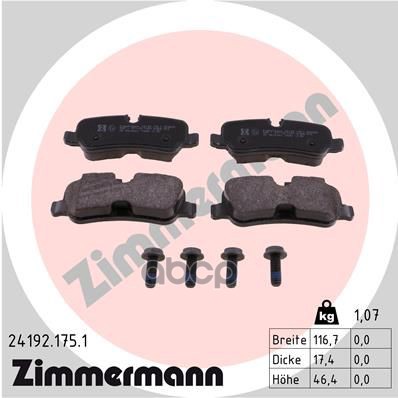Колодки тормозные дисковые Land Rover Zimmermann арт. 24192.175.1