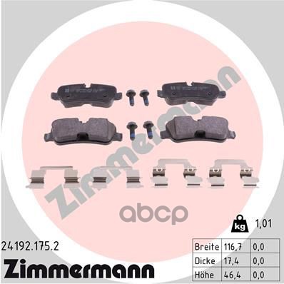 Колодки тормозные дисковые Land Rover Zimmermann арт. 24192.175.2