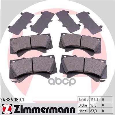 Колодки тормозные дисковые Toyota  Lexus  TOYOTA LAND CRUISER 200 07- передн. Zimmermann арт. 24386.180.1