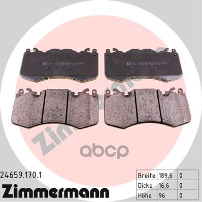КОЛОДКИ ТОPМОЗНЫЕ ДИСКОВЫЕ 246591701 Zimmermann арт. 246591701