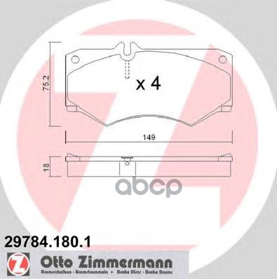 Колодки Тормозные Дисковые Mb Zimmermann арт. 29784.180.1