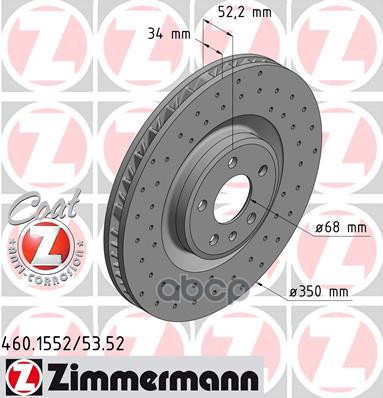 Диск Тормозной Sport Porsche Links Coat Z Zimmermann арт. 460.1552.52