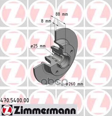 Диск Тормозной С Подшипником Renault Inkl. Lagersatz Zimmermann арт. 470.5400.00