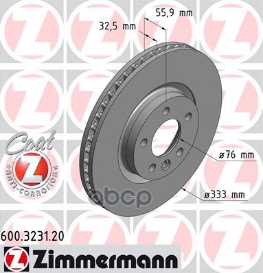 Диск тормозной VW MULTIVAN V, TRANSPORTER V 03-15 ZIMMERMANN 600323120 Zimmermann арт. 600323120