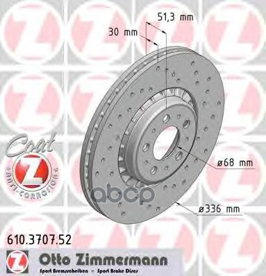 Диск Тормозной Volvo Sport С Антикоррозионным Покрытием Coat Z Zimmermann арт. 610.3707.52
