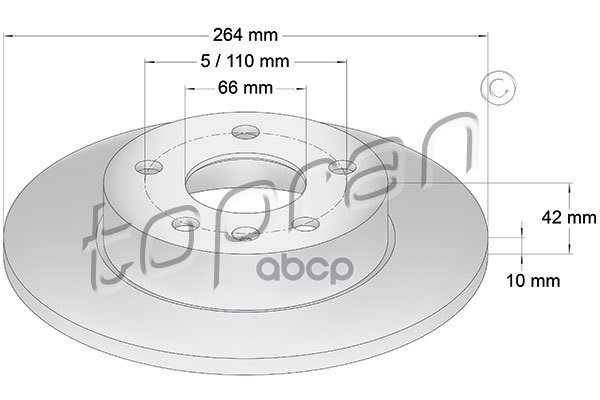 Диск Тормозной (Замена Для Hp-205526755) topran арт. 205526001