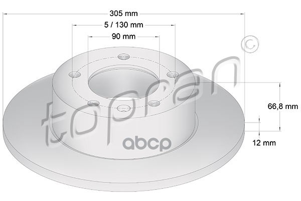 Диск тормозной (замена для HP-207071755) topran арт. 207071001