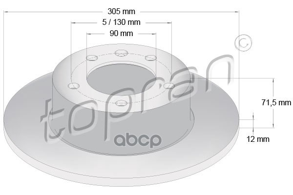 Диск Тормозной (Замена Для Hp-208236755) topran арт. 208236001