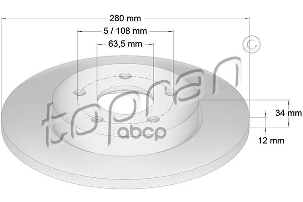 Диск тормозной (замена для HP-301957755) topran арт. 301957001