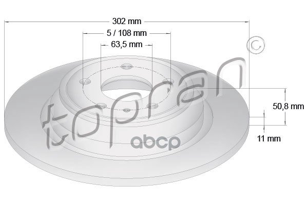 Диск Тормозной (Замена Для Hp-304857755) topran арт. 304857001