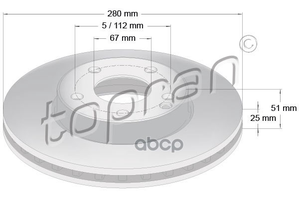 Диск тормозной (замена для HP-408553755) topran арт. 408553001