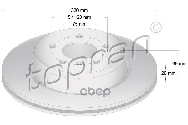 Диск Тормозной (Замена Для Hp-502006755) topran арт. 502006001