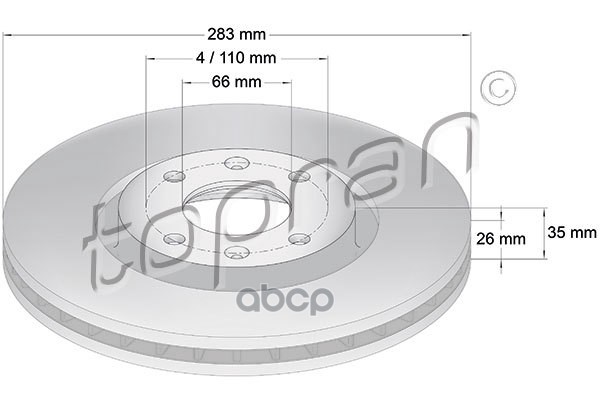 Диск Тормозной (Замена Для Hp-720248755) topran арт. 720248001