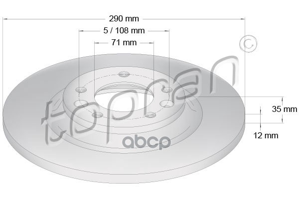Диск тормозной (замена для HP-721186755) topran арт. 721186001